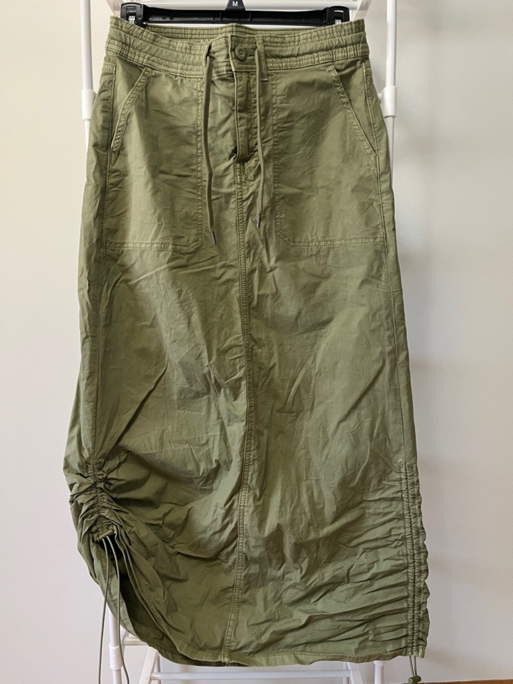 American Eagle Outfitters Olive Green Drawstring Maxi Skirt